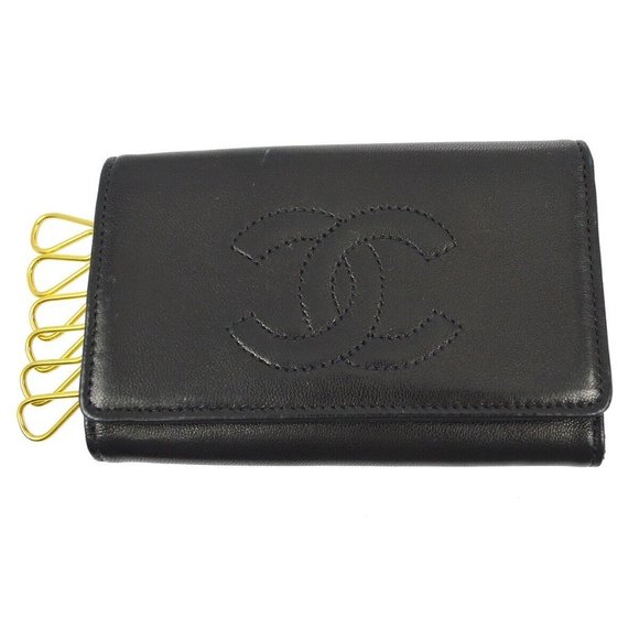 Chanel Key Case Black Lambskin Small Good - Picture 1 of 7